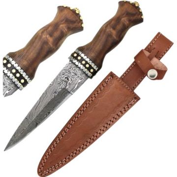 Wild Turkey Handmade Damascus Collection Dirk Sgian Dubh Knife (DM-1076)
